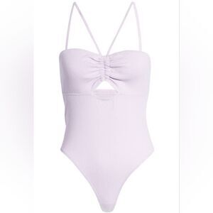 Open Edit Ribbed Cutout Bodysuit NWOT